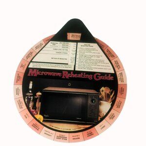 Vintage Whirlpool Microwave Reheating Guide Slide Chart Perrygraf 1988 80s